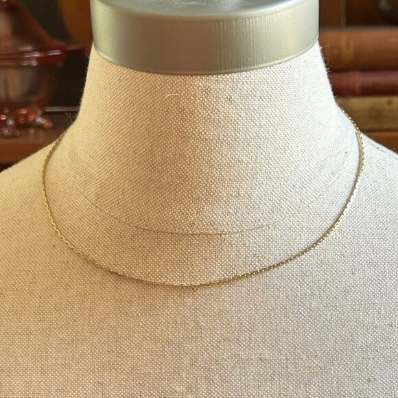 Delicate Gold Tone Chain Necklace 18" Thin Design Women's Jewelry - Picture 1 of 7